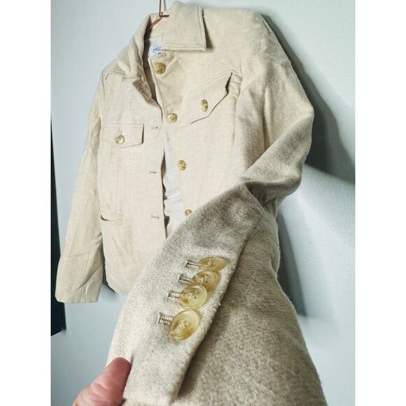 DEREK LAM 10 CROSBY Off-White Twill Wool Blend Jasper Utility Blazer Jacket sz 4 - Picture 6 of 13